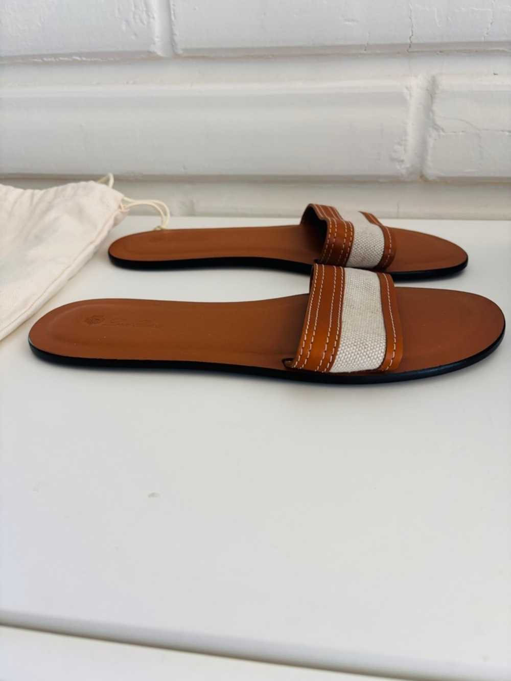 Loro Piana Suitcase Stripe slides size 10 - Picture 3 of 7